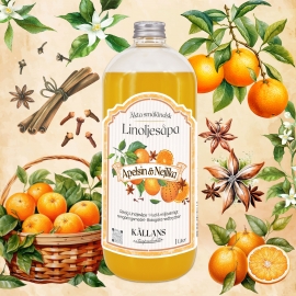 12 x Linoljesåpa Apelsin & Nejlika 1 liter